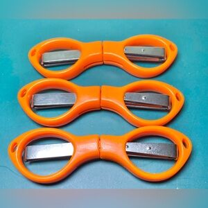 3 Pcs Folding Scissors Non-Rust Portable Mini Scissors Travel Small Shear Orange